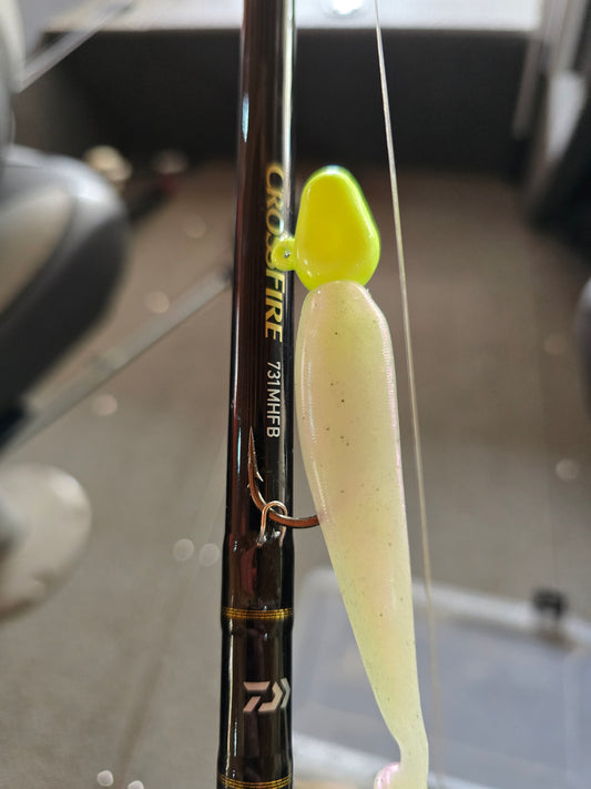 4 inch slick paddle tail 6PACK