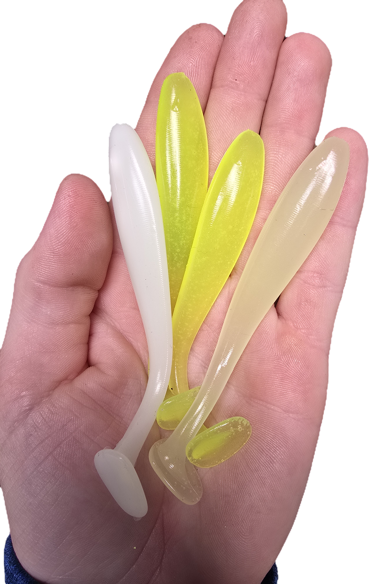 4 inch slick paddle tail 6PACK