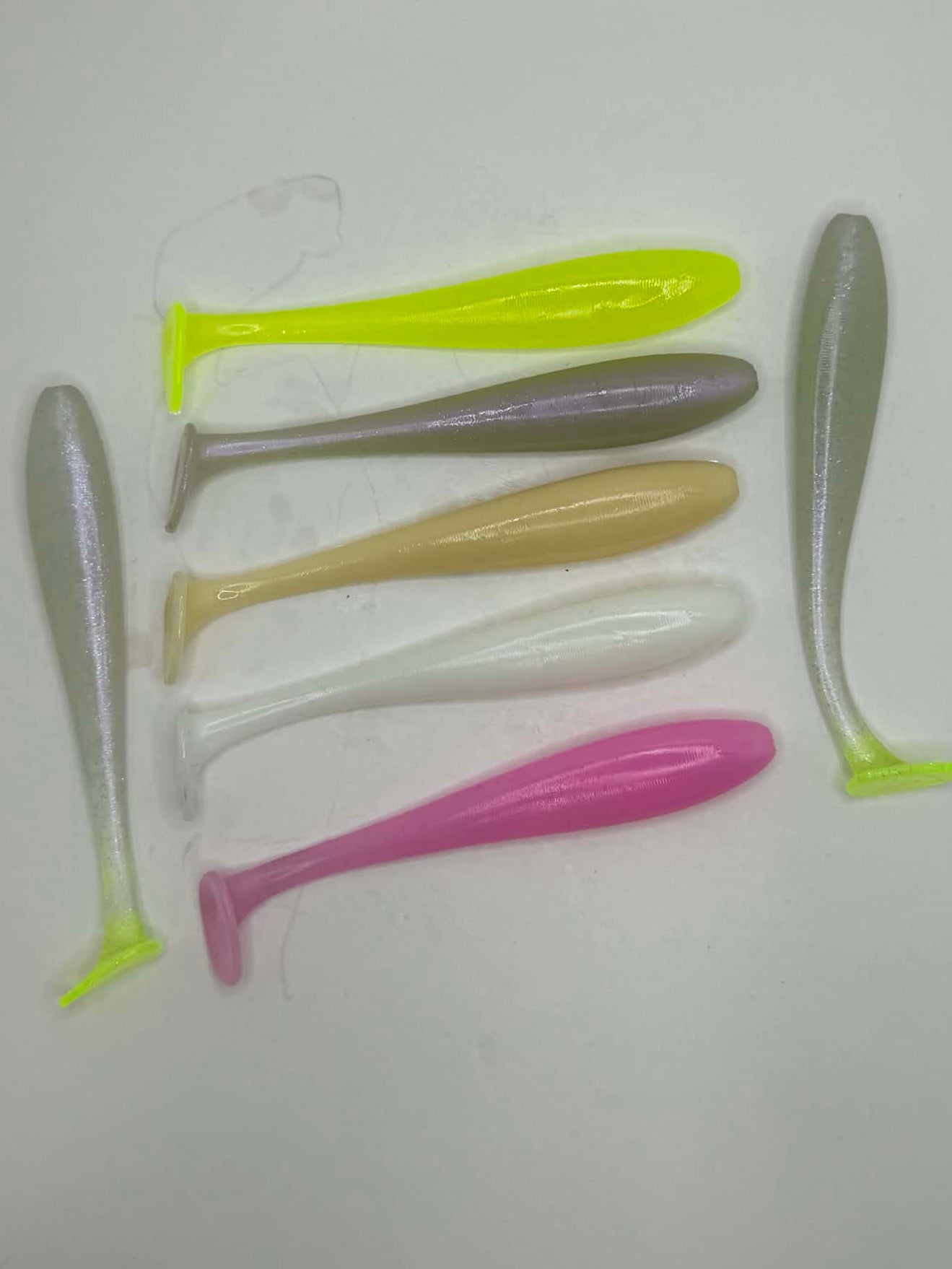 4 inch slick paddle tail 6PACK